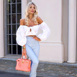 Women Co-Ord Set Women's Summer Puff Sleeve Hip Skirt