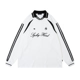 Men's Long Sleeve Shirt Lapel Long Sleeve T-shirt Men's and Women's Retro Loose Base
