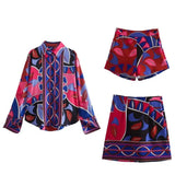 Women Skirt Summer Women's Printed Loose Shirt Shorts Skirt Outfit