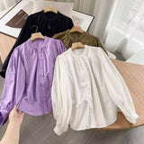 Women T-Shirt Spring and Autumn Puff Sleeve Women's Shirt Long Sleeve Top