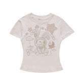 Women T-shirt Printed Short-Sleeved T-shirt for Girls Summer O-neck Short