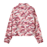 Men Denim Jacket Men's Loose Hole Denim Camouflage Coat