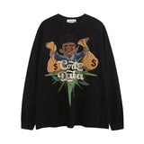 Men Long Sleeve Shirt Cartoon Long Sleeve Bottoming T-shirt Men and Women Vibe Style Couple's Tops Autumn
