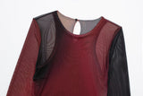 Women T-Shirt Autumn New Printed Silk Net Women's T-shirt Top