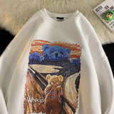 Men Hoodie Cartoon Sweater Men's Trend Autumn Coat Spring and Autumn round Neck