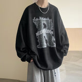 Men Hoodie Sweater Men's High Street round Neck Top Spring and Autumn Couple Wear