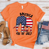 Women's Independence Day T Shirt round Neck Short Sleeve T-shirt Women's Top