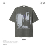 American vintage street T-shirt men's loose spring and summer half-sleeved shirt