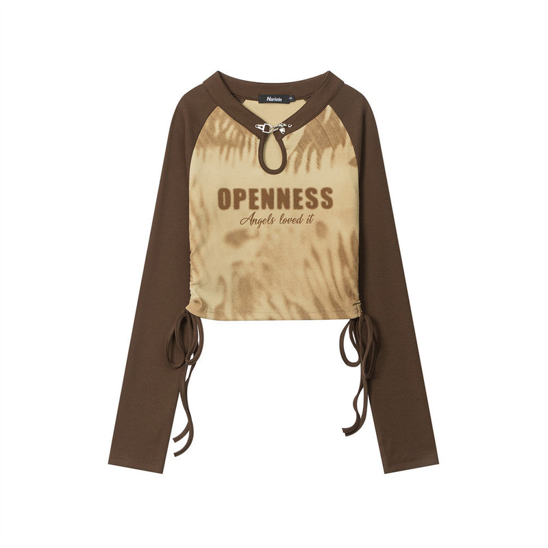 Women Long Sleeve T-Shirt Long Sleeve T-shirt Women's Spring and Autumn Letter Print Casual Short