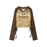Women Long Sleeve T-Shirt Long Sleeve T-shirt Women's Spring and Autumn Letter Print Casual Short