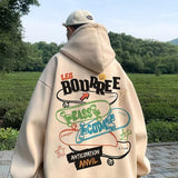 Men Hoodie Retro Hooded Sweater Men's Spring and Autumn Loose Casual Hoodie