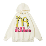 Men Hoodie Letter Printed Hoodie Men's Loose Oversize Hip Hop Long Sleeve Hoodie