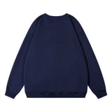 Men Hoodie Fun Letter Print round Neck Long Sleeve Sweater