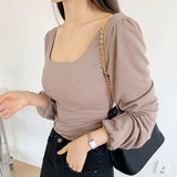Women's Long Sleeve Shirt Women's Slim Fit Spring and Autumn Long Sleeve