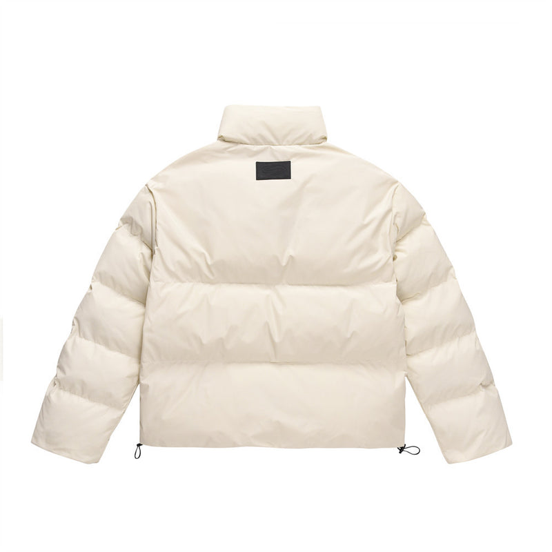 Men Cotton Padded Jacket Men's Cotton Jacket Simple Letters Embroidered Stand Collar