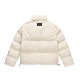 Men Cotton Padded Jacket Men's Cotton Jacket Simple Letters Embroidered Stand Collar
