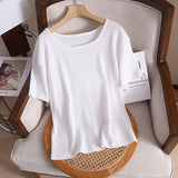 Women's T-Shirt-Color Short-Sleeved T-shirt Women's Ins Top All-Matching T-shirt Spring and Summer