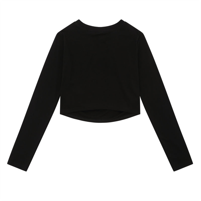 Women Long Sleeve T-shirt Short-Sleeved T-shirt Girls Autumn Leisure round Neck