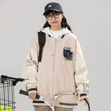Varsity Jacket Vintage Baseball Uniform Men's Autumn and Winter PU Leather Stitching Embroidery Couple Wear