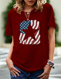 Women's Independence Day T Shirt Pattern Printed Short-Sleeved T-shirt