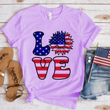 Women's Independence Day T Shirt round Neck Short Sleeve T-shirt Women's Top