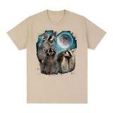 3 Racoon Moon Howling Raccoon Head T Shirt Funny Graphic
