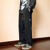 Men Sweatpants Overalls Men's Autumn and Winter Loose Wide Leg Straight Casual