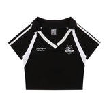Women T-shirt Short-Sleeved T-shirt Girls' Summer Casual Cotton Stitching