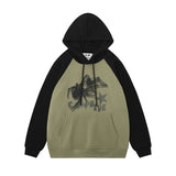 Men Hoodie Printed Hoodie Loose Animal Stitching Sports