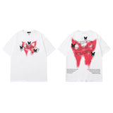 Men T Shirt Rabbit Print Sweet Cool Couple T-shirt Retro College Style Short Sleeve T-shirt