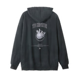 Men Hoodie Washed and Worn Hooded Sweater Men's Loose Plant Flower Print