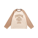Unisex Jacket Autumn Raglan Sleeve Patchwork Sweater