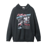 Men Hoodie Printed Distressed Hooded Sweater Men's Long Sleeve Ins Loose