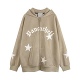 Men Hoodie Five-Pointed Star Patch Embroidered Hoodie Loose Casual Jacket Spring and Autumn