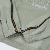 Men Denim Jacket Washed and Worn Hooded Denim Jacket Men's Loose Spring and Autumn Denim Sweatshirt