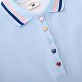 Men Hoodie Embroidery Love Lapel Sweater Boys Loose Long Sleeve Half-Open Collar Polo Shirt Pullover Top
