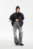 Unisex Jacket Autumn Crocodile Pattern Leather Coat Motorcycle Clothing Women's Clothing