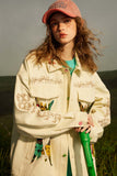 Unisex Jacket Autumn Twill Floral Coat Women's Clothing