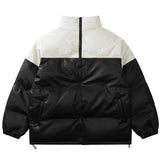 Men Cotton Mixed Jacket Coat Pattern Cotton Coat Jacket Men's Winter Loose Stitching Thickening