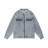 Men Denim Jacket Men's Washed Denim Jacket Vest