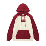 Men Hoodie Color Contrast Patchwork Design Hooded Sweater Men