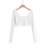 Women T-Shirt Knitwear All-Matching Sexy Short-Sleeved T-shirt Bottoming Shirt