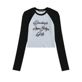 Women Long Sleeve T-Shirt Long Sleeve T-shirt Girls Short Base Shirt round Neck Top