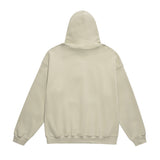 Men Fleece Lined Hoodie Autumn Winter Sweater Male Letter Embroidered Loose Hooded Pullover Long Sleeve Top