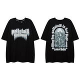 Men's T Shirt Five-Pointed Star Printed Short-Sleeved T-shirt Men's and Women's Hiphop