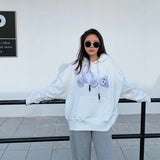 Palm Angle Hoodie Palm Angels Black and White Embroidered Hoodie Men and Women