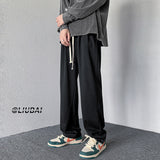 Men Sweatpants Drawstring Straight Pants Men's Spring and Autumn High Street Fashion Brand Loose