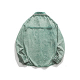 Unisex Jacket Autumn Washed Distressed Loose Shirt Women's Clothing