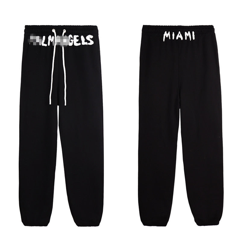 Palm Angle Pants Palm Angels Letter Logo Printed Casual Trousers for Men and Women