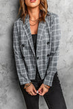 Plaid Trench Coat Women's Autumn and Winter Plaid Three-Dimensional Suit Long Sleeve Plaid Jacket